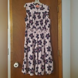 Kate Spade light lavender floral midi dress size xl